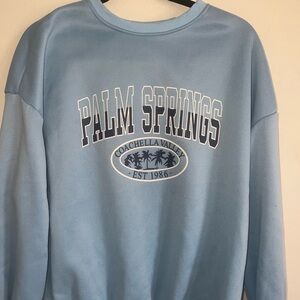 Blue Long Sleeve Tee with Collegiate Print